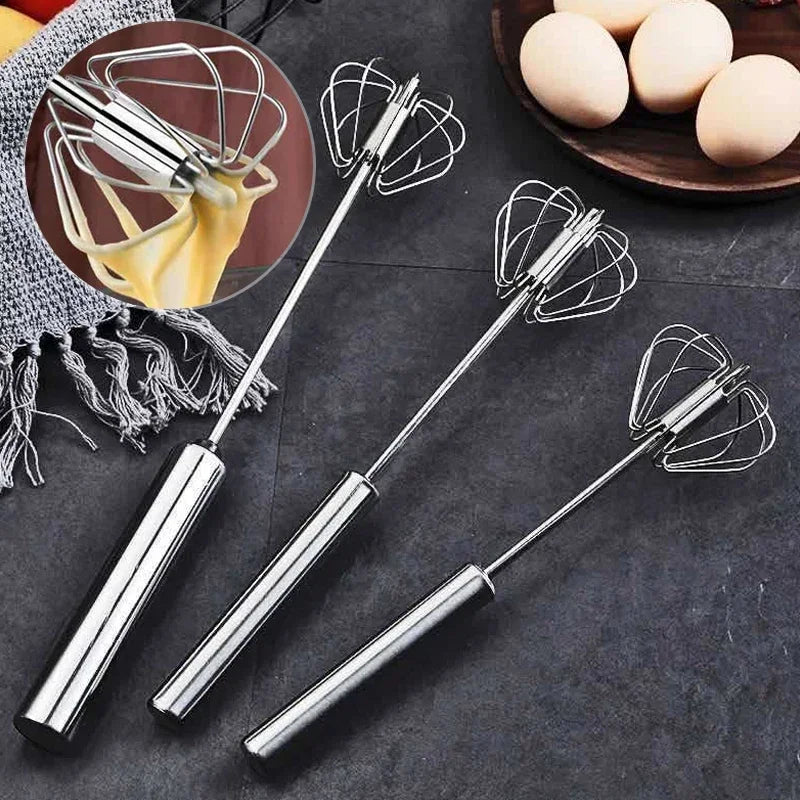 Stainless Egg Beater Semi-Automatic Egg Tools Egg Stiring Cream Whisk Manual Mixer Household Kitchen Baking Accessories